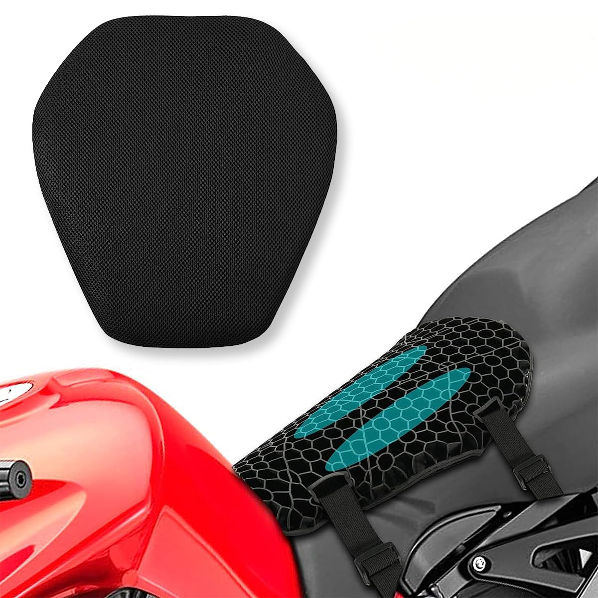 STHIRA Universal Motorcycle Gel Seat Cushion for Front/Rear Motorcycle Seat Pad 3D Honeycomb Motorcycle Seat Cover Structure Breathable Shock Absorption for Comfortable Universal Seats STHIRA Universal Motorcycle Gel Seat Cushion for Front/Rear Motorcycle Seat Pad 3D Honeycomb Motorcycle Seat Cover Structure Breathable Shock Absorption for Comfortable Universal Seats
